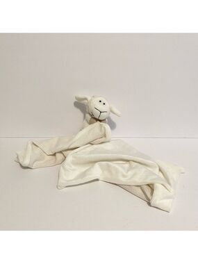 Trois Moutons White Sheep Lovey Baby Security Blanket Lamb Soft Thin Blanket Toy